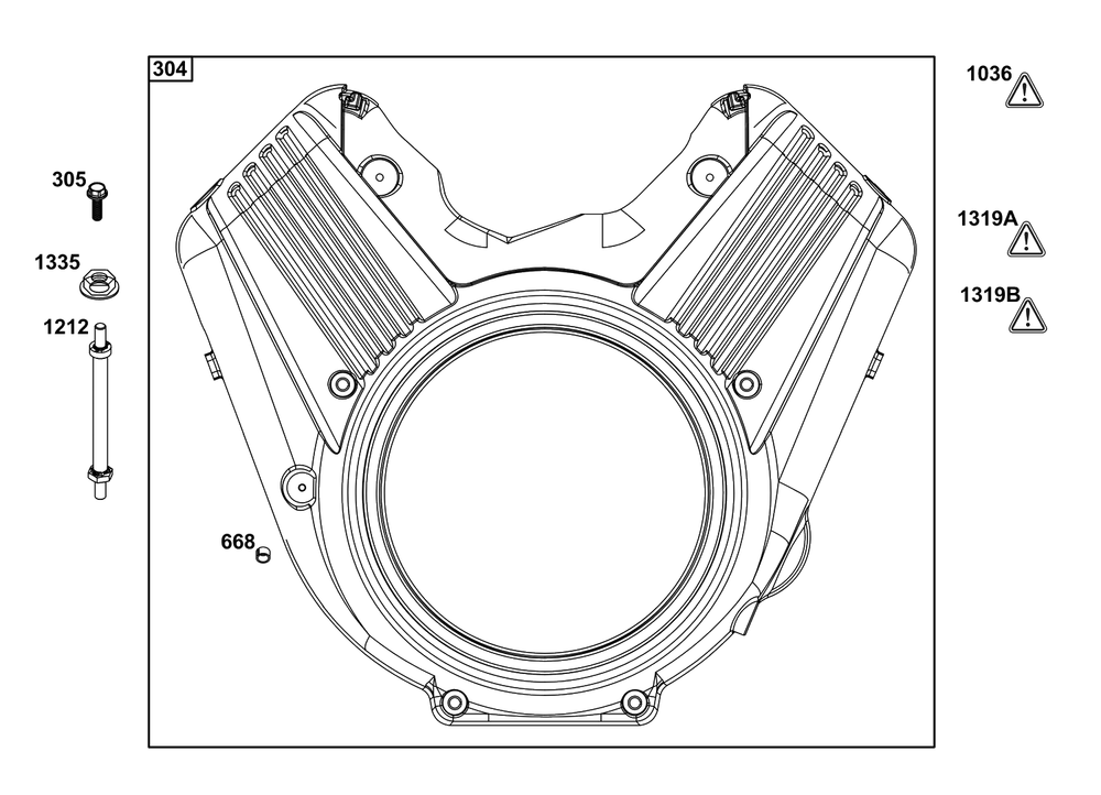 Blower Housing Group Diagram and Parts List for 613377-0001-E1  Briggs and Stratton Engine